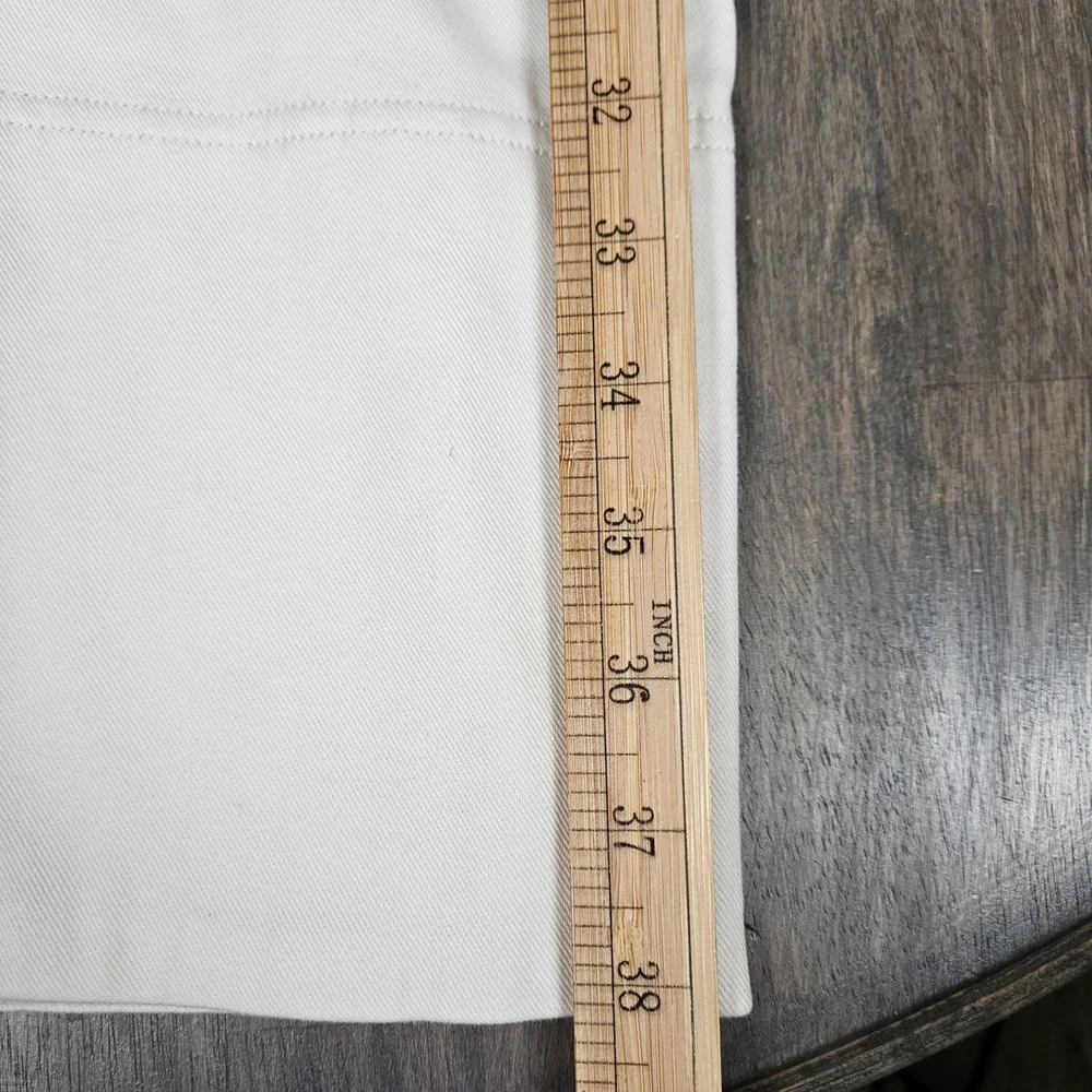 SPANX Womens 1X Pants Pull On Stretch Twill High Rise Cropped Wide Leg Cream